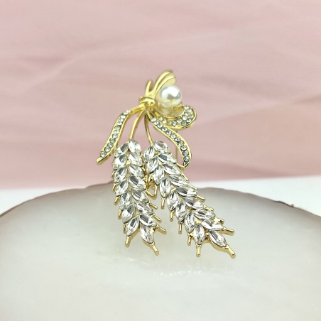 broszka kłosek kryształy