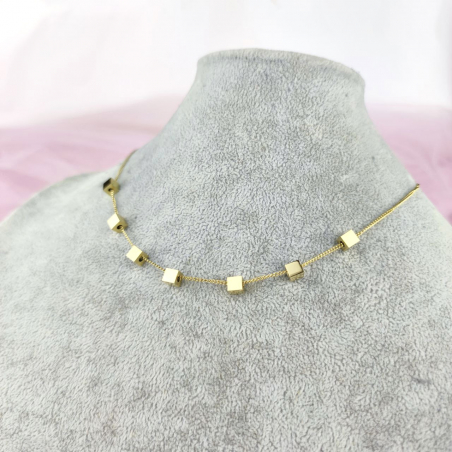 Naszyjnik kostki stal...