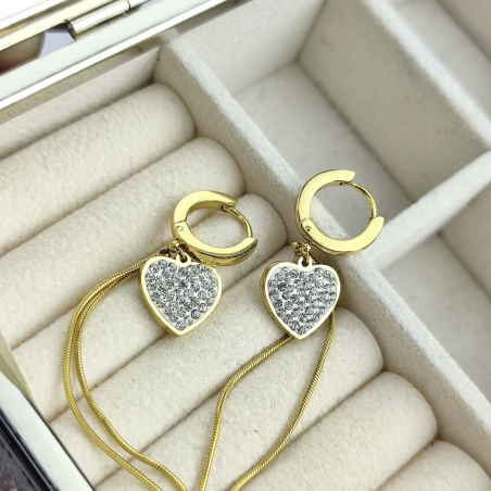 Kolczyki kółko serce...