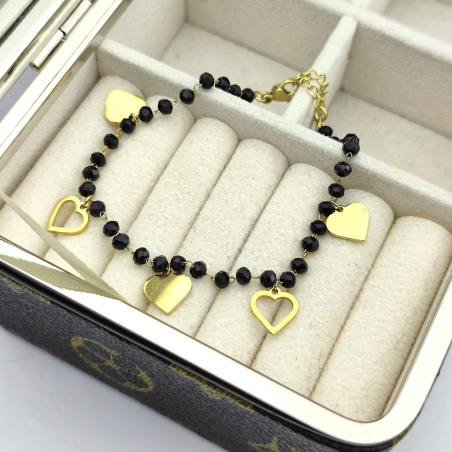 Bransoletka paciorki czarne...