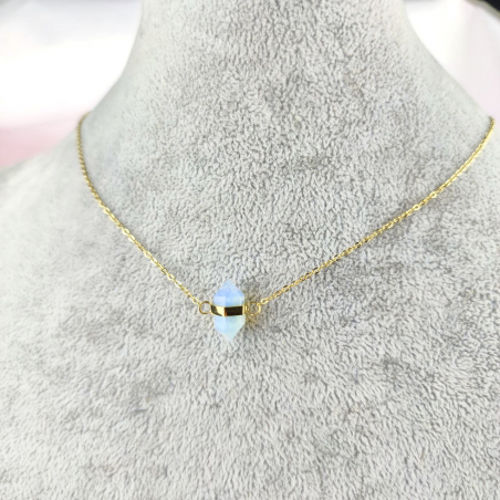 Naszyjnik minerał opal stal...