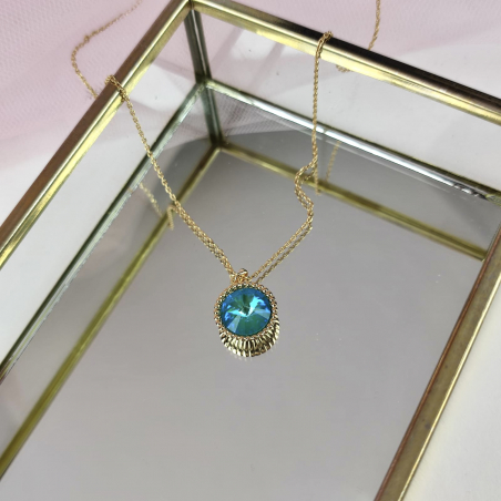 naszyjnik kryształ turkus...