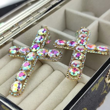 Kolczyki sztyft krzyż multi...