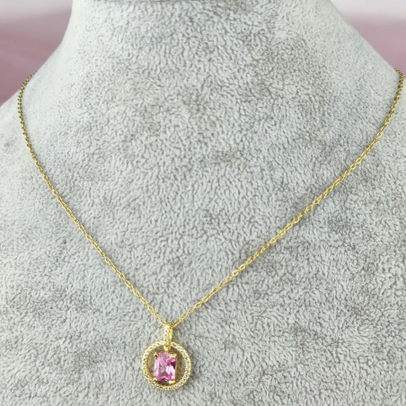 Naszyjnik celebrytka różowy...
