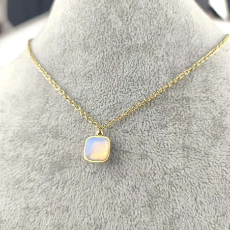 Naszyjnik minerał opal stal...