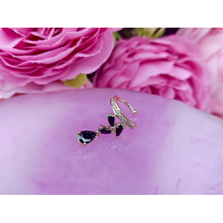 Nausznica kryształki czarne...