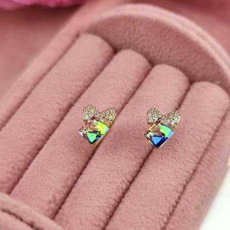 Kolczyki sztyft kostka holo...