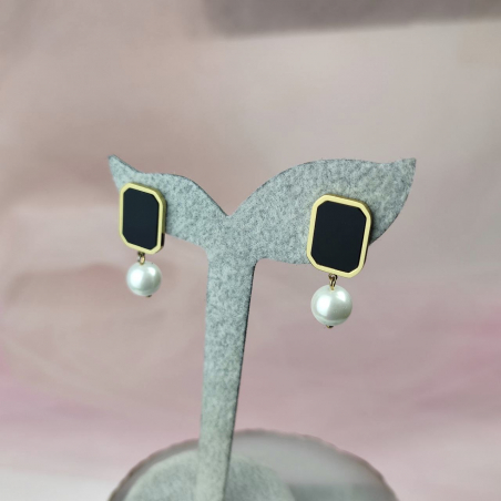 kolczyki czarne perełka...