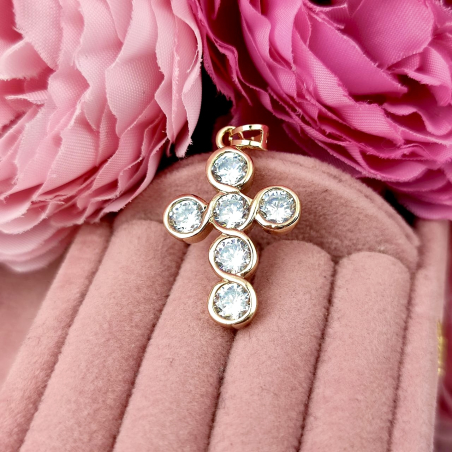 Zawieszka krzyż kryształki...