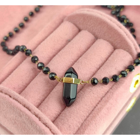 Bransoletka czarne paciorki...