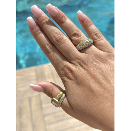 Pierścionek kryształki stal...