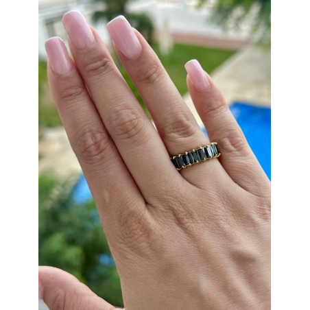 Pierścionek bagieta czarna...