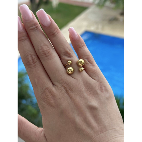 Pierścionek kulki stal...