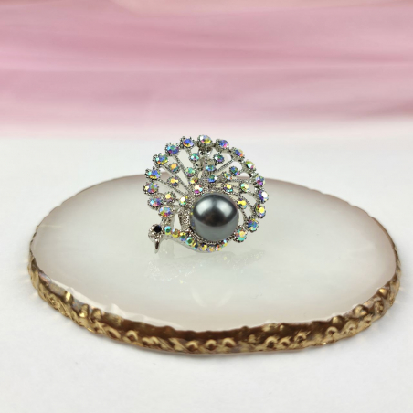 broszka kwiat cyrkonie...