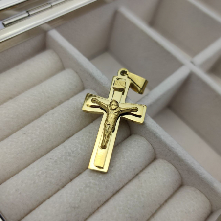 zawieszka złota krzyż Jezus...