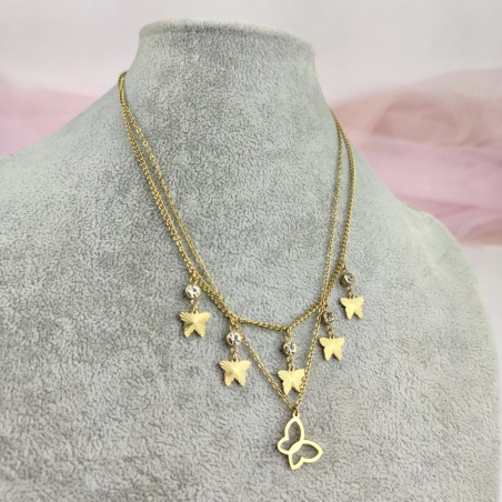 naszyjnik podwójny motylki...